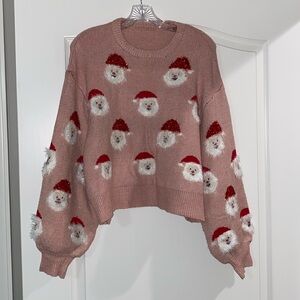 Woman’s blush pink Santa sweater size XL